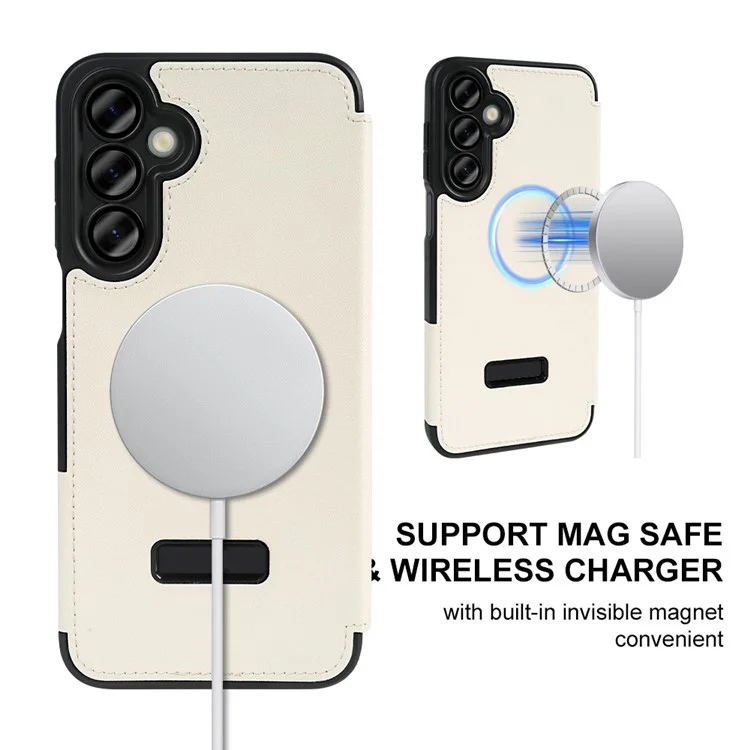 Para Samsung Galaxy A16 5G / A16 4G Capa Magnética Eco-Amigável Couro RPET Certificado GRS - Branco