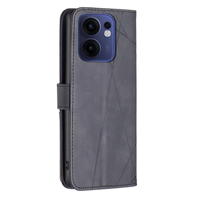 BINFEN COLOR BF05 Para Oppo Reno13 F 5G Capa de Telefone de Couro Carteira Stand - Preto