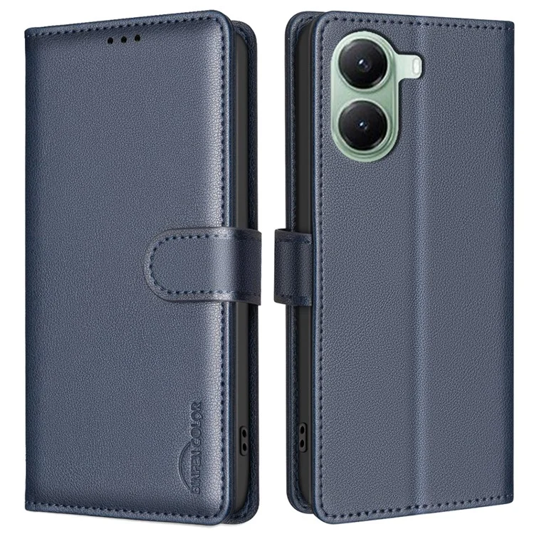 BINFEN COLOR BF32 Phone Cover for Xiaomi Poco X7 Pro 5G / Redmi Turbo 4 5G Leather Case Wallet RFID Blocking - Blue