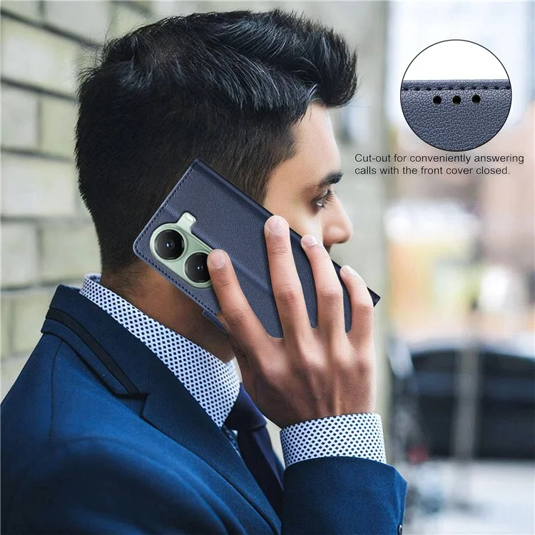 BINFEN COLOR BF32 Phone Cover for Xiaomi Poco X7 Pro 5G / Redmi Turbo 4 5G Leather Case Wallet RFID Blocking - Blue