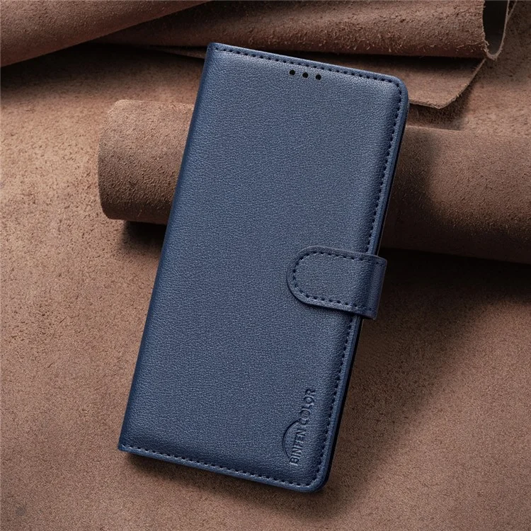 BINFEN COLOR BF32 Phone Cover for Xiaomi Poco X7 Pro 5G / Redmi Turbo 4 5G Leather Case Wallet RFID Blocking - Blue