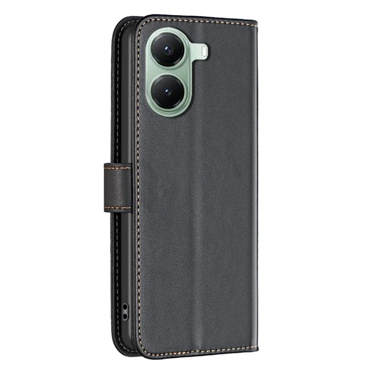 BINFEN COLOR BF17 Wallet Case for Xiaomi Poco X7 Pro 5G / Redmi Turbo 4 5G Folio Flip Leather Cover - Black