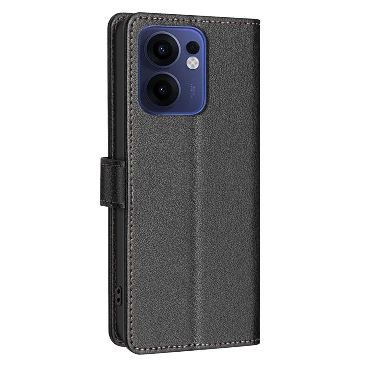 BINFEN COLOR BF32 For Oppo Reno13 F 5G Leather Case Wallet RFID Blocking Phone Cover - Black