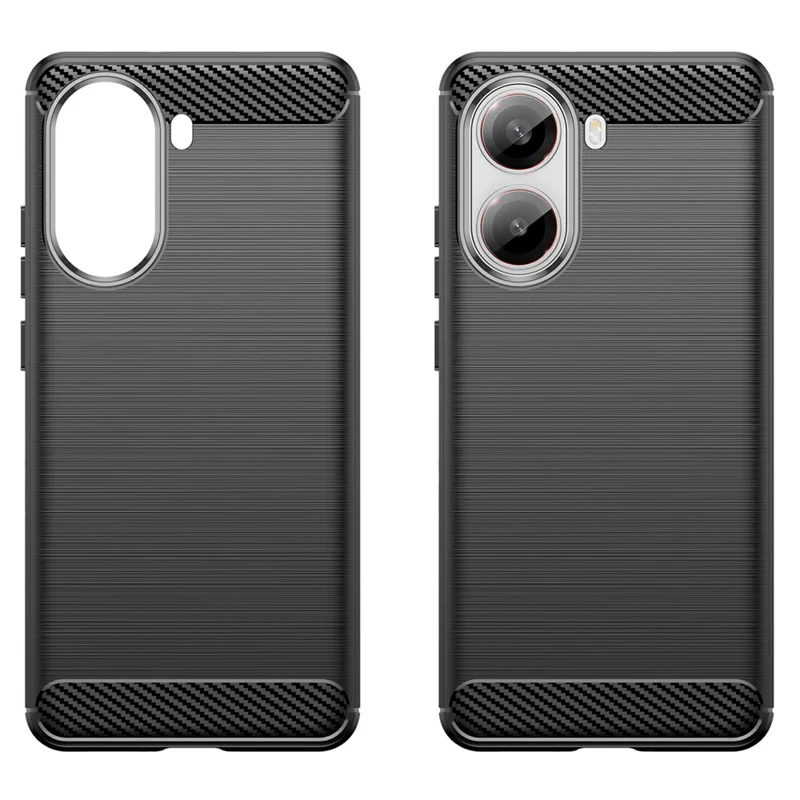For Xiaomi Redmi Turbo 4 5G Case Protective Phone Cover Carbon Fiber Texture Brushed - Black