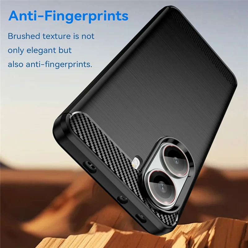 For Xiaomi Redmi Turbo 4 5G Case Protective Phone Cover Carbon Fiber Texture Brushed - Black