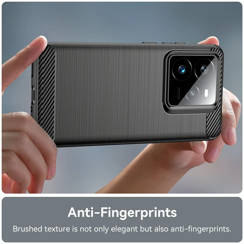 For Realme GT 7 Pro 5G Case Protective Phone Cover Carbon Fiber Texture Brushed - Black