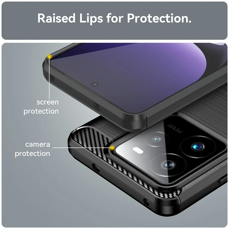 For Realme GT 7 Pro 5G Case Protective Phone Cover Carbon Fiber Texture Brushed - Black
