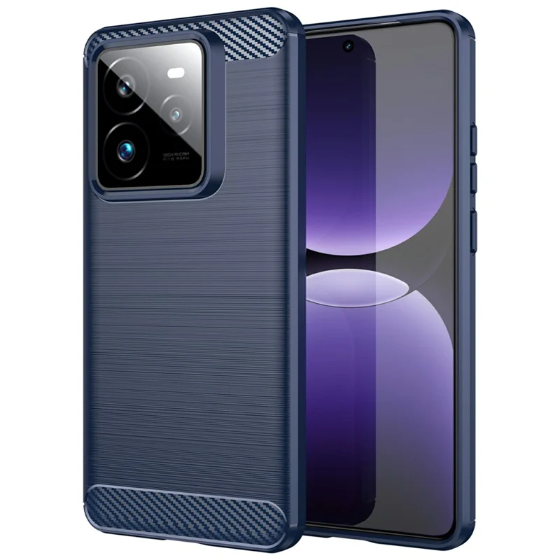 For Realme GT 7 Pro 5G Case Protective Phone Cover Carbon Fiber Texture Brushed - Blue