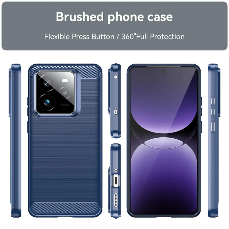 For Realme GT 7 Pro 5G Case Protective Phone Cover Carbon Fiber Texture Brushed - Blue
