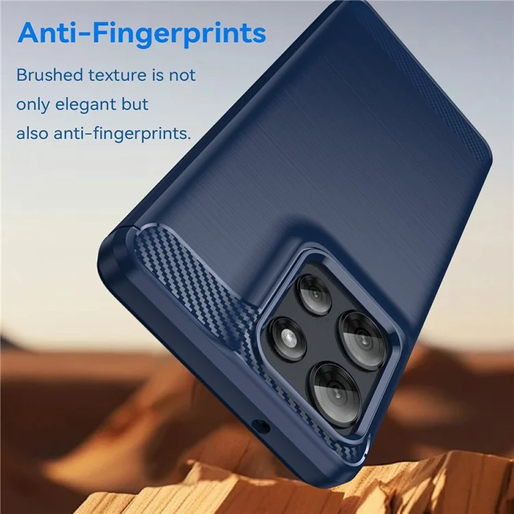 For Motorola Moto G Power (2025) Case Protective Phone Cover Carbon Fiber Texture Brushed - Blue