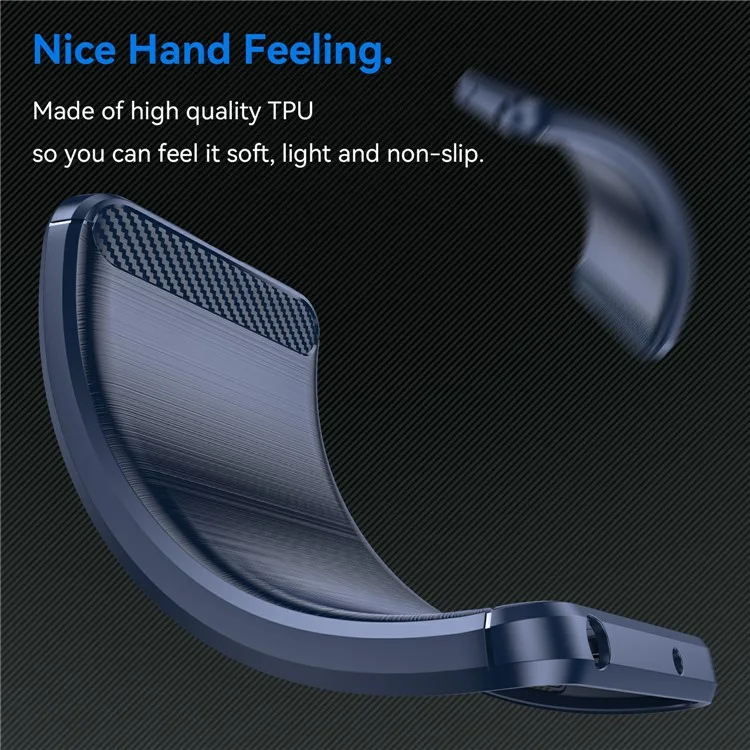 For Motorola Moto G Power (2025) Case Protective Phone Cover Carbon Fiber Texture Brushed - Blue