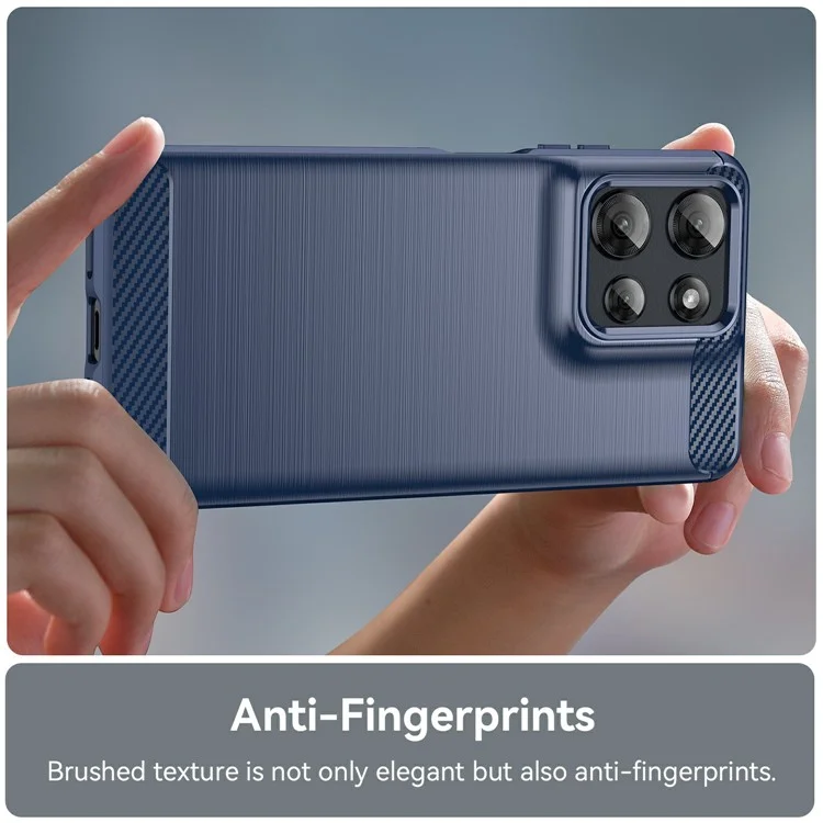 For Motorola Moto G Power (2025) Case Protective Phone Cover Carbon Fiber Texture Brushed - Blue