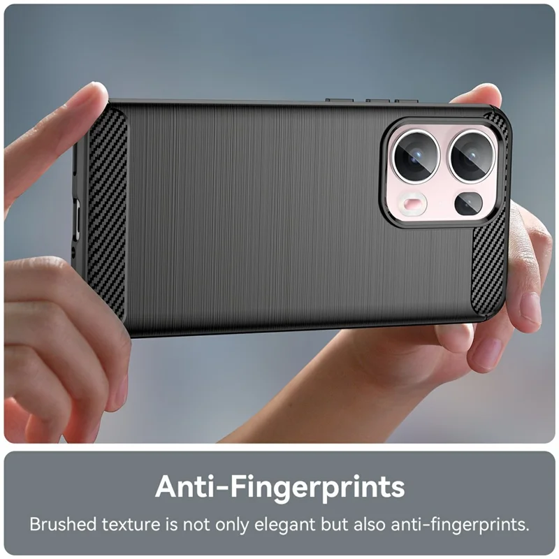 Funda protectora de fibra de carbono con textura cepillada para Oppo Reno13 Pro 5G - Negro