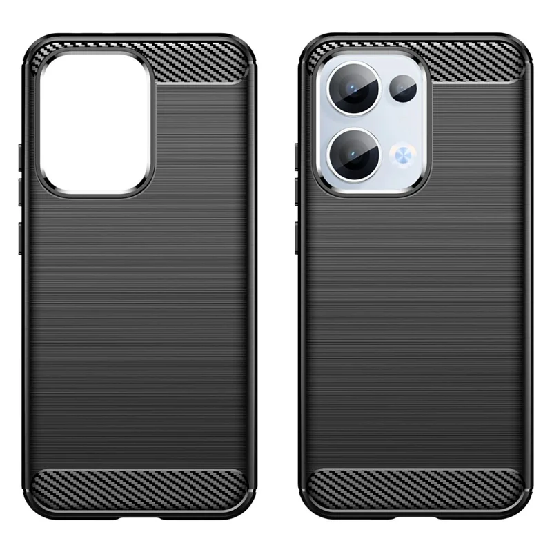 For Oppo Reno13 5G (Global) Case Protective Phone Cover Carbon Fiber Texture Brushed - Black