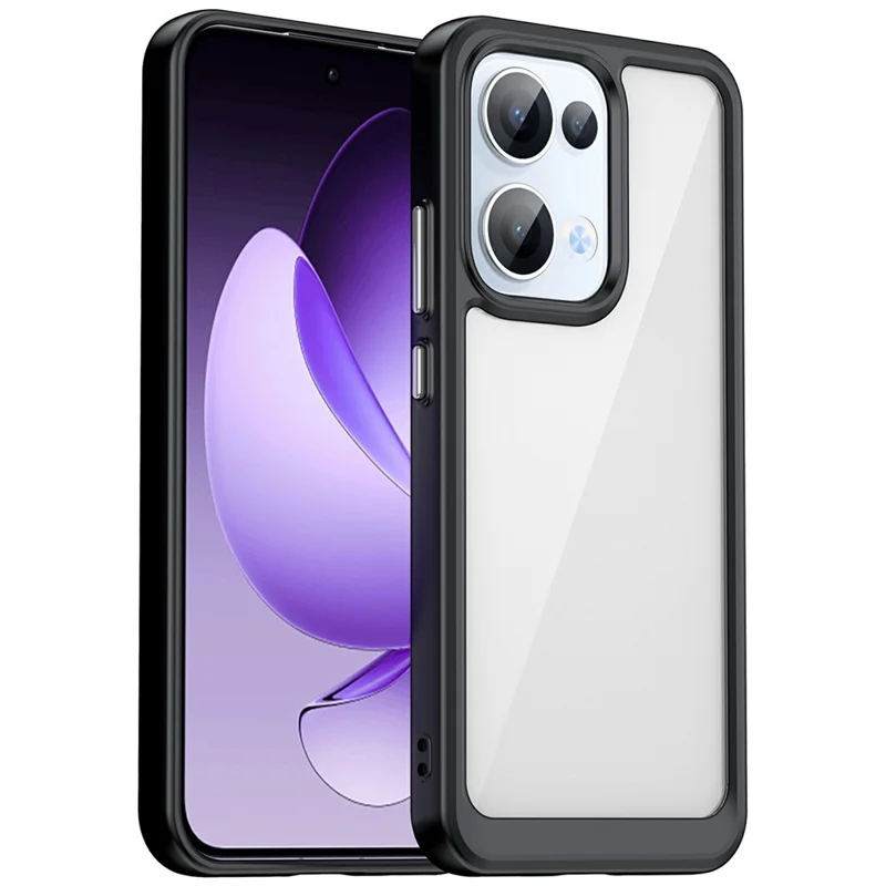 Per Oppo Reno13 5G (Globale) Custodia TPU + Custodia protettiva in acrilico trasparente - Nero