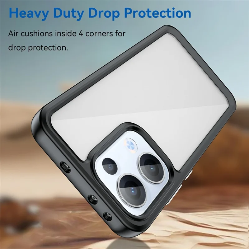Per Oppo Reno13 5G (Globale) Custodia TPU + Custodia protettiva in acrilico trasparente - Nero