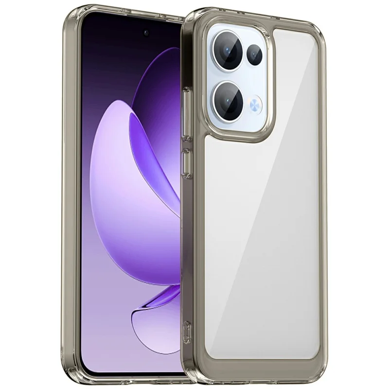 غطاء لهاتف Oppo Reno13 5G (عالمي) من مادة TPU وأكريليك شفاف واقي - رمادي شفاف