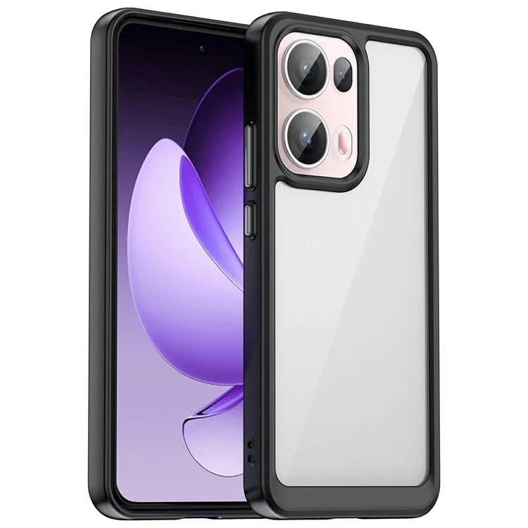 Per Oppo Reno13 Pro 5G Custodia TPU + Acrilico Protezione Trasparente Cover per Telefono - Nero