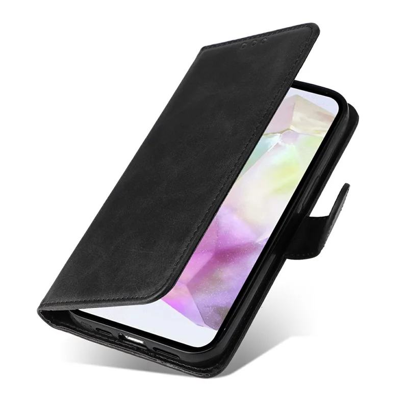Для чехла Samsung Galaxy A36 5G Wallet PU Кожаный Folio Flip Phone Cover - Черный