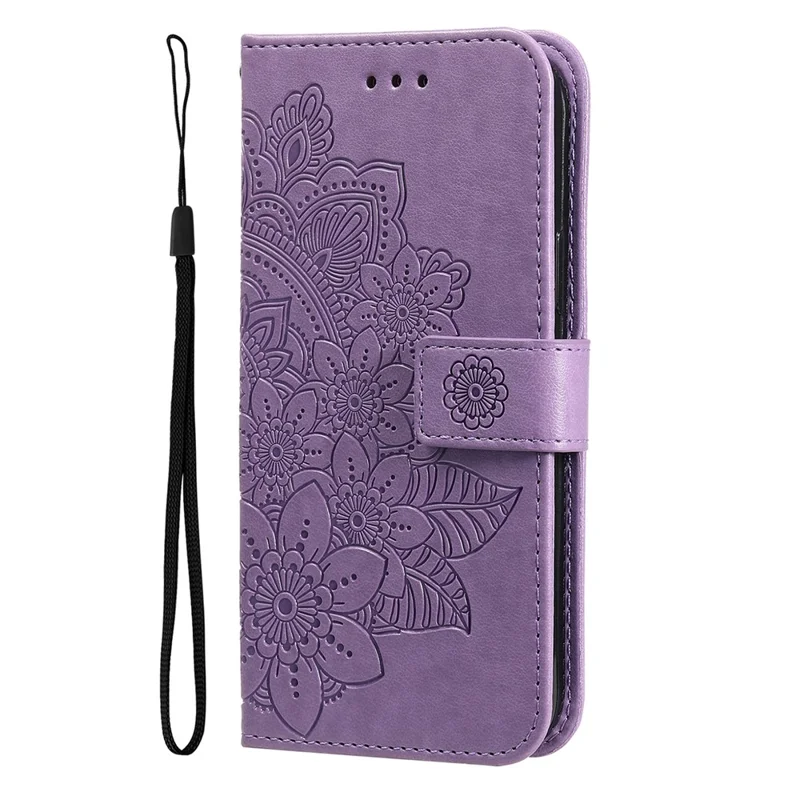 For Samsung Galaxy A36 5G Case Floral Pattern PU Leather Wallet Stand Phone Cover - Purple