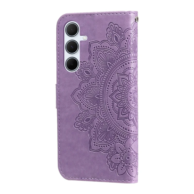 For Samsung Galaxy A36 5G Case Floral Pattern PU Leather Wallet Stand Phone Cover - Purple