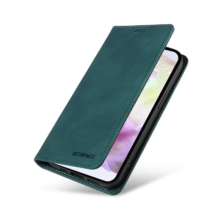 BETOPNICE 003 For Samsung Galaxy A36 5G Wallet Case Leather Phone Cover with Stand - Green