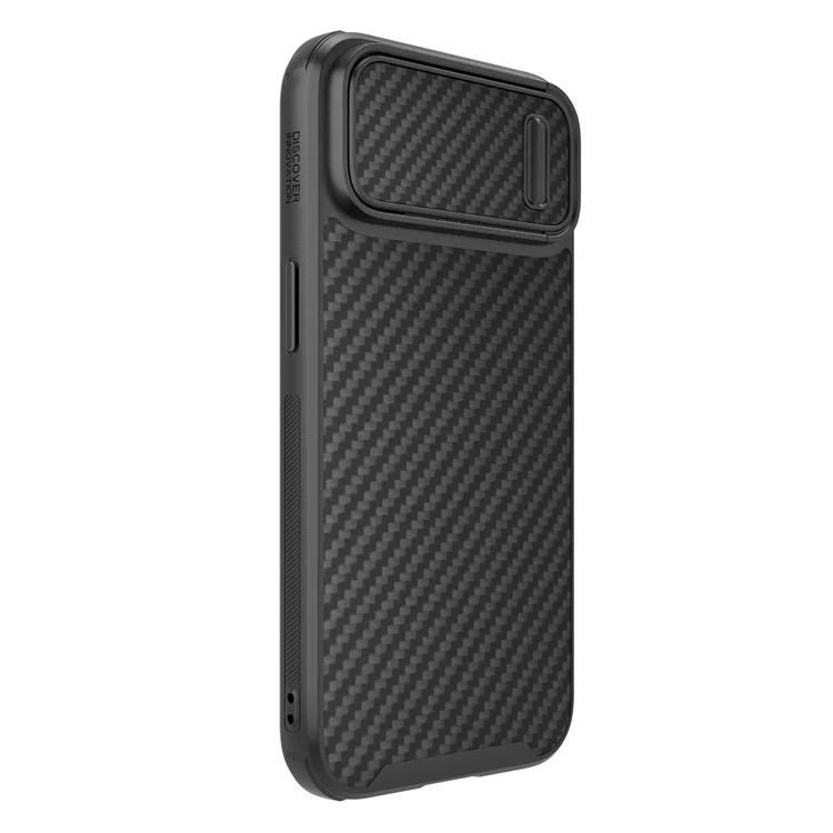 Caixa Magnética Nillkin Compatível Com MagSafe Para Iphone 14, Proteção de Câmera de Fibra de Fibra de Carbono PC + TPU Tampa