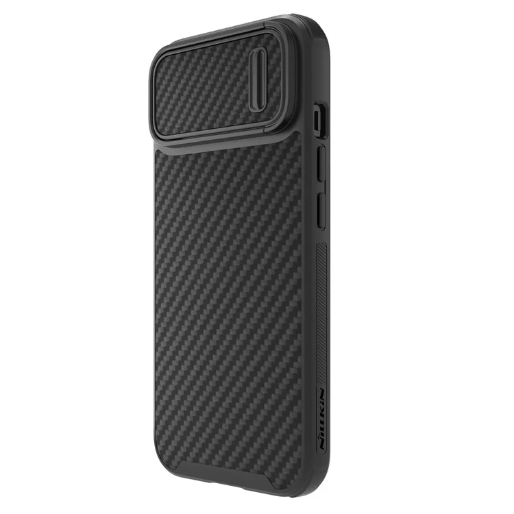 Caixa Magnética Nillkin Compatível Com MagSafe Para Iphone 14, Proteção de Câmera de Fibra de Fibra de Carbono PC + TPU Tampa