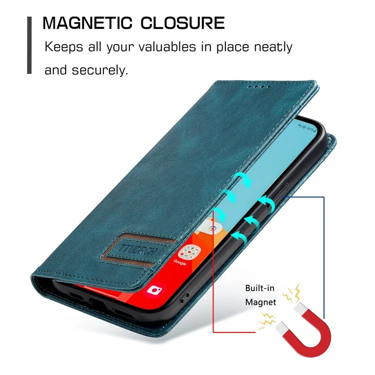 TTUDRCH Style 007 For Samsung Galaxy A26 5G Leather Case RFID Blocking Wallet Stand Phone Cover - Black