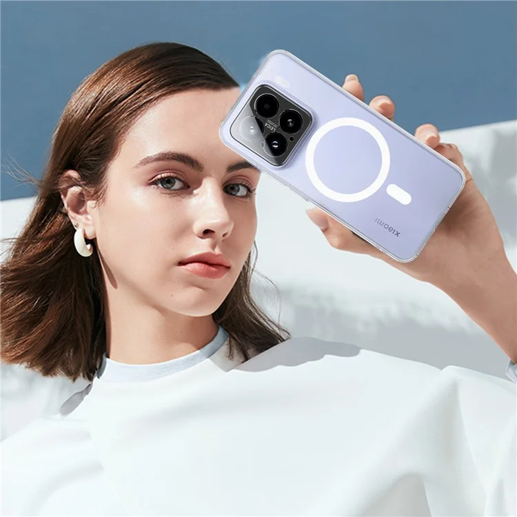 For Xiaomi 15 Clear Case TPU+Acrylic Magnetic Phone Cover Compatible with MagSafe