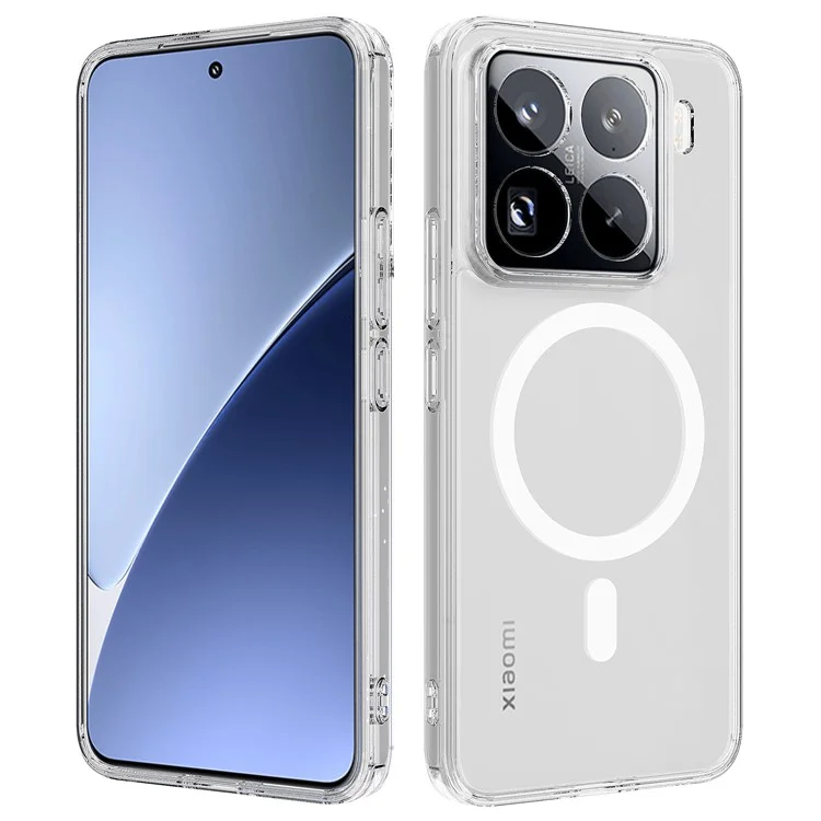 For Xiaomi 15 Pro Clear Case TPU+Acrylic Magnetic Phone Cover Compatible with MagSafe