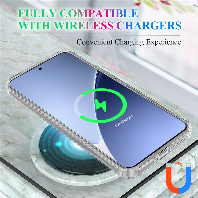 For Xiaomi 15 Pro Clear Case TPU+Acrylic Magnetic Phone Cover Compatible with MagSafe