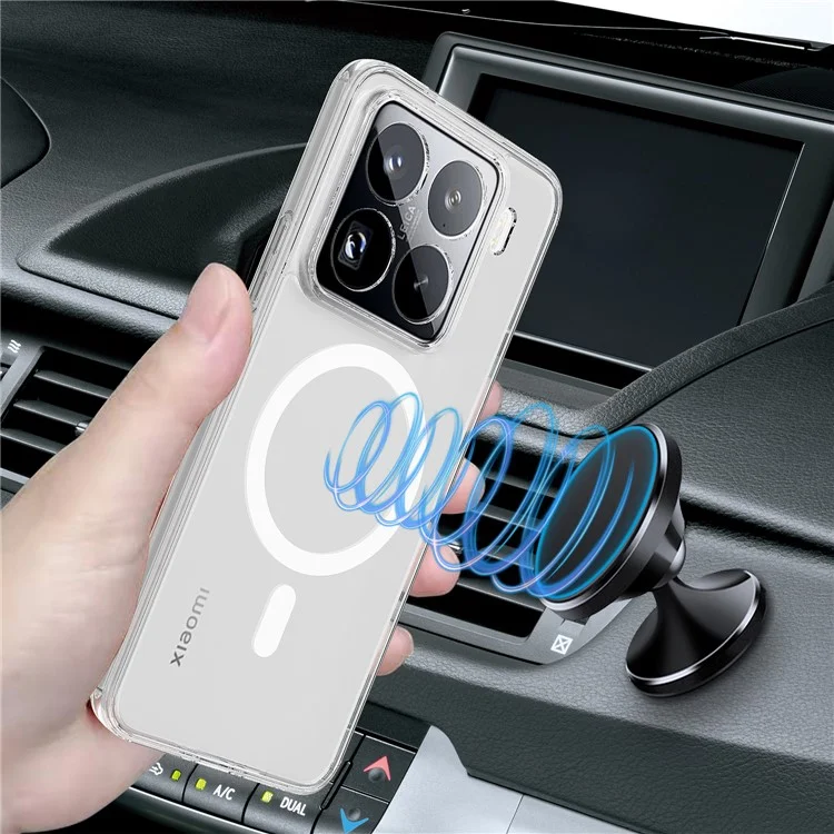 For Xiaomi 15 Pro Clear Case TPU+Acrylic Magnetic Phone Cover Compatible with MagSafe