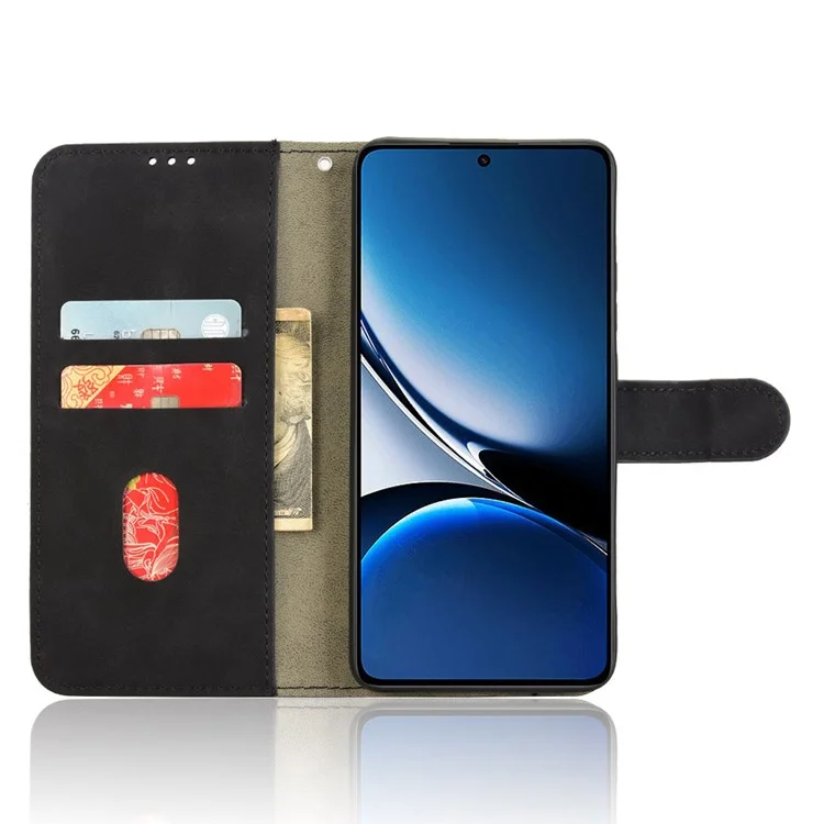 Funda de piel para Xiaomi Redmi Turbo 4 5G / Poco X7 Pro 5G - Sensación de piel Antideslizante Cartera con tapa - Negro