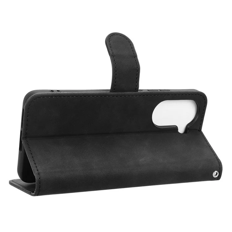 Funda de piel para Xiaomi Redmi Turbo 4 5G / Poco X7 Pro 5G - Sensación de piel Antideslizante Cartera con tapa - Negro
