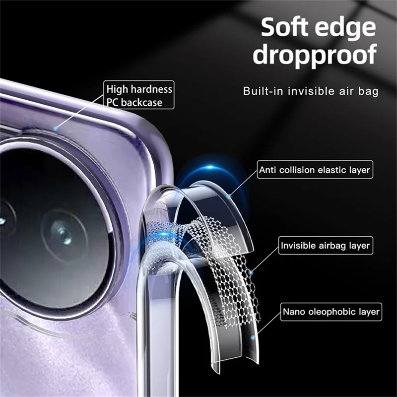 For vivo S20 Pro 5G Case PC + TPU Phone Cover Airbag Protection - Transparent