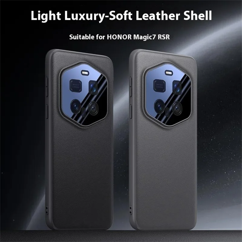 For Honor Magic7 RSR Porsche Design 5G Case Drop Resistant PU Leather + TPU Phone Cover - Nero