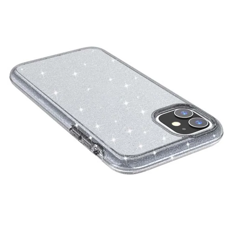 Custodia per iPhone 11 Antigraffio PC + TPU Glitter Scintillante - Nero