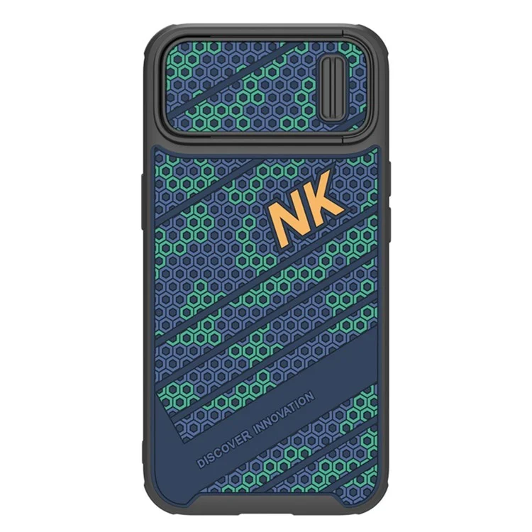 NILLKIN Honeycomb Texture Magnetic Case for iPhone 14 Plus, PC + TPU Sliding Camera Protection Phone Cover Compatible with MagSafe