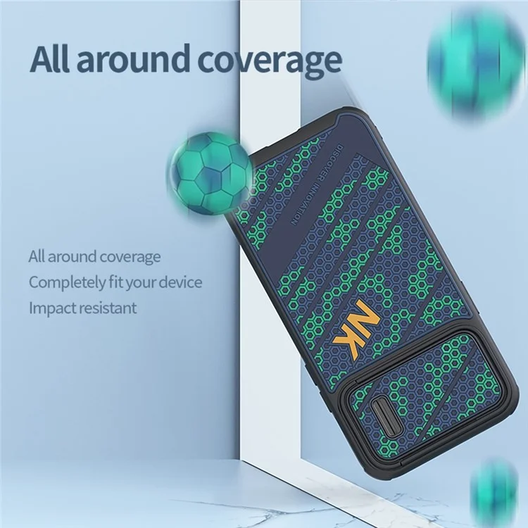 NILLKIN Honeycomb Texture Magnetic Case for iPhone 14 Plus, PC + TPU Sliding Camera Protection Phone Cover Compatible with MagSafe