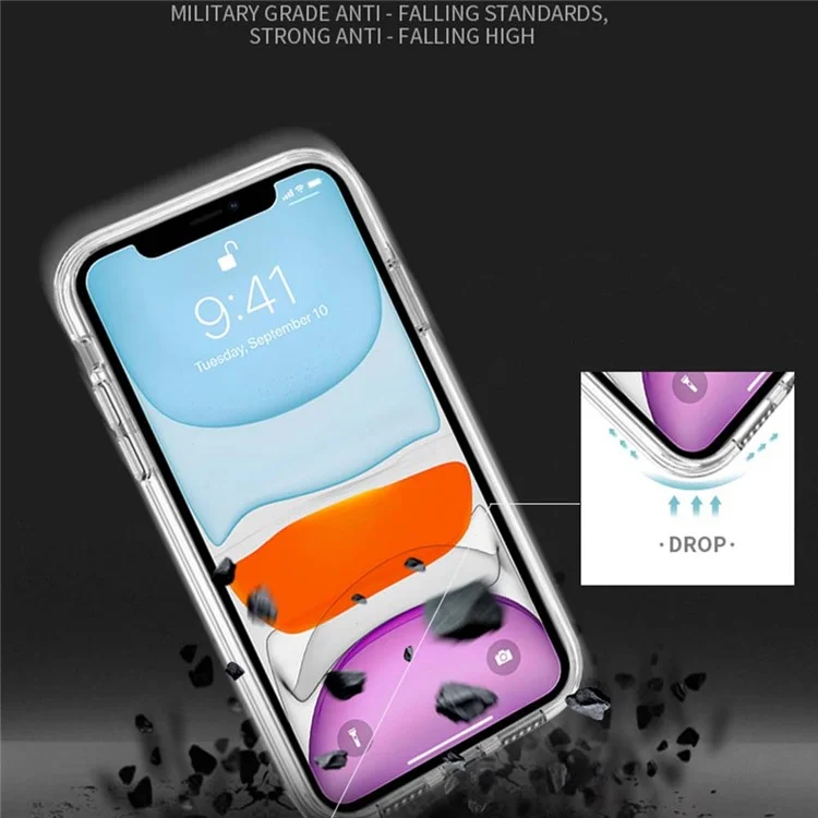 Custodia per iPhone 11 PC + TPU antiurto Custodia per telefono trasparente - Trasparente