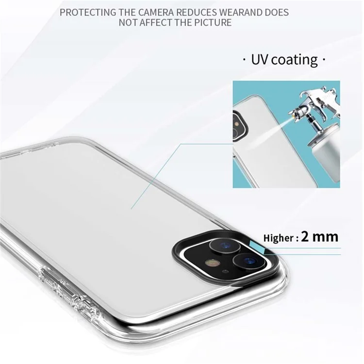 Custodia per iPhone 11 PC + TPU antiurto Custodia per telefono trasparente - Trasparente