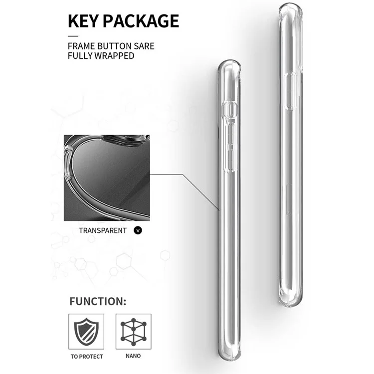 Custodia per iPhone 11 PC + TPU antiurto Custodia per telefono trasparente - Trasparente