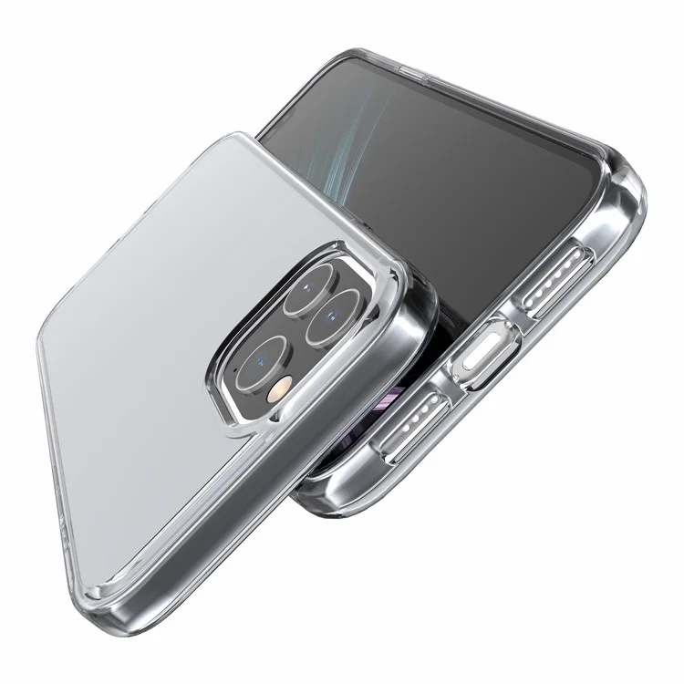 Capa para iPhone 11 Pro Caso PC + TPU à prova de choque Capa de telefone transparente - Preto Transparente