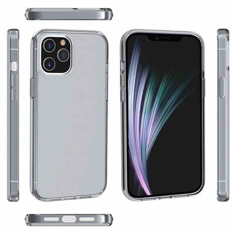 Capa para iPhone 11 Pro Caso PC + TPU à prova de choque Capa de telefone transparente - Preto Transparente