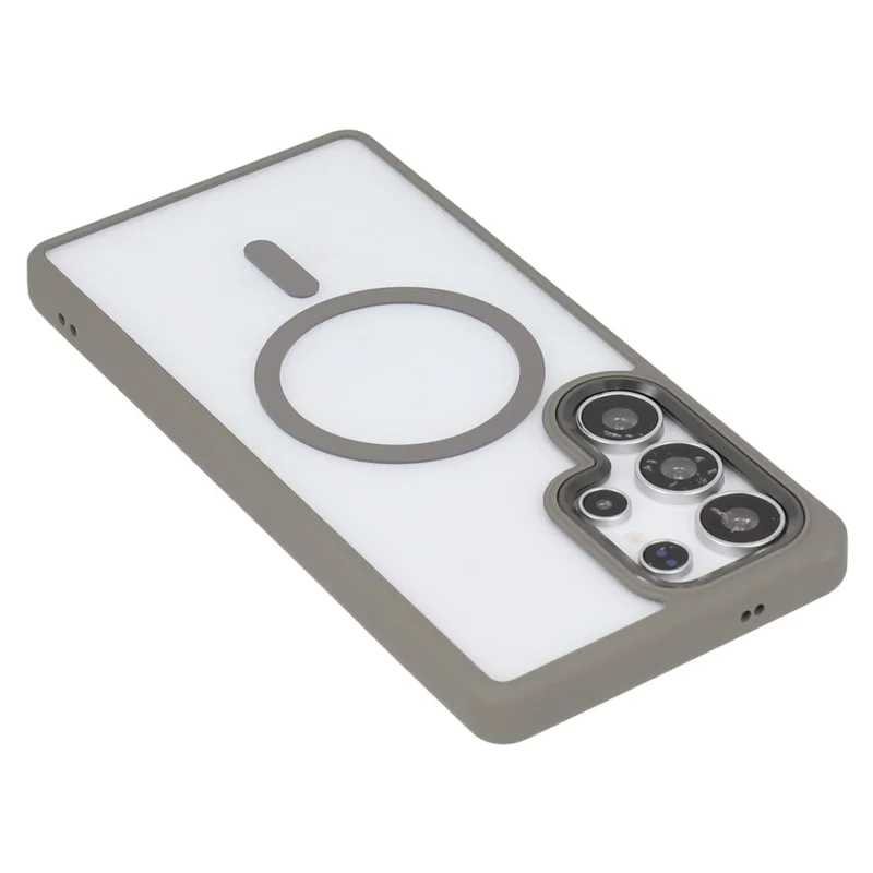 FULEXIN Étui Compatible avec Samsung Galaxy S25 Ultra Avec MagSafe Anti-chute TPU + PC Housse de téléphone - Gris