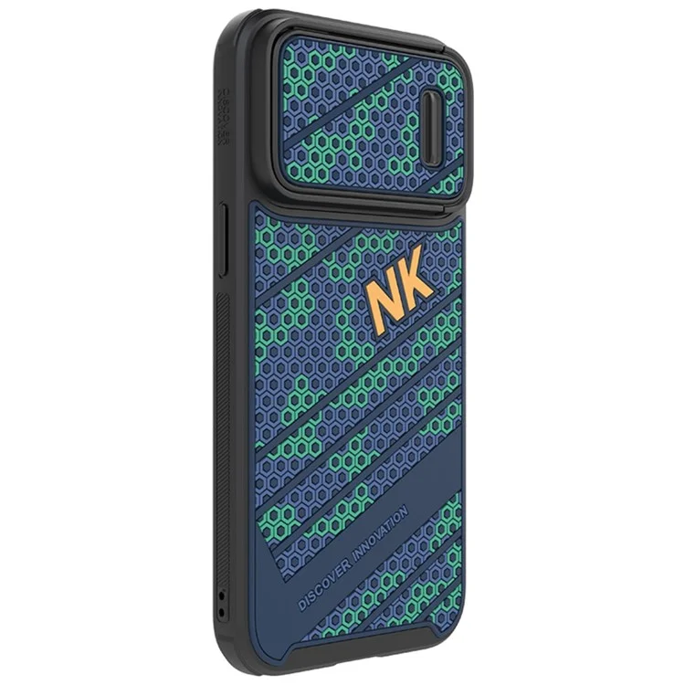 NILLKIN Magnetic Case for iPhone 14 Pro, Honeycomb Texture Sliding Camera Protection PC + TPU Cover Compatible with MagSafe