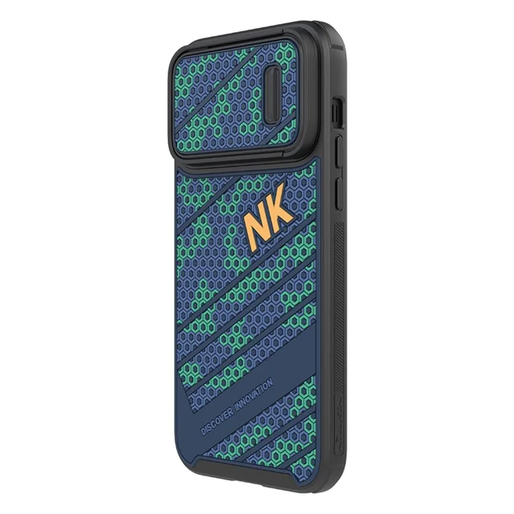 NILLKIN Magnetic Case for iPhone 14 Pro, Honeycomb Texture Sliding Camera Protection PC + TPU Cover Compatible with MagSafe
