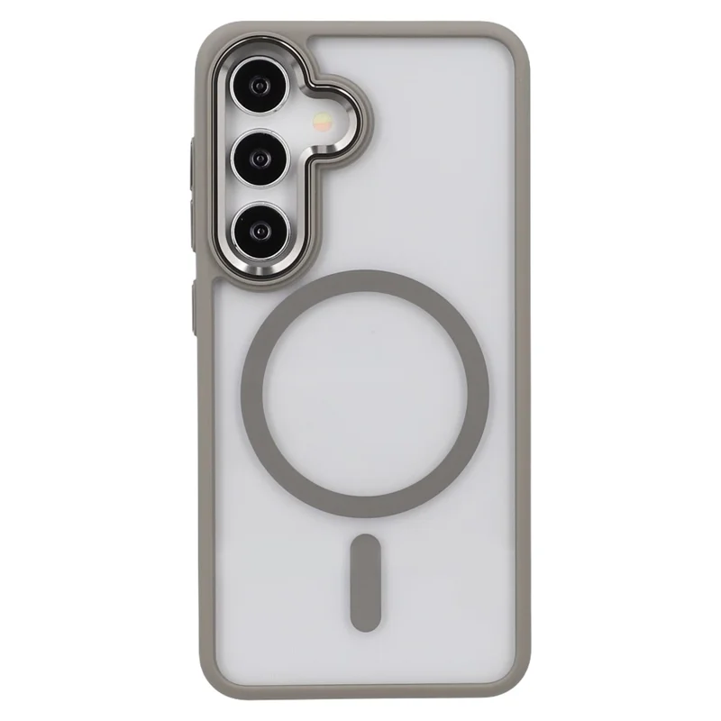 FULEXIN For Samsung Galaxy S25 Magnetic Case Anti Drop TPU + PC Phone Cover - Grey
