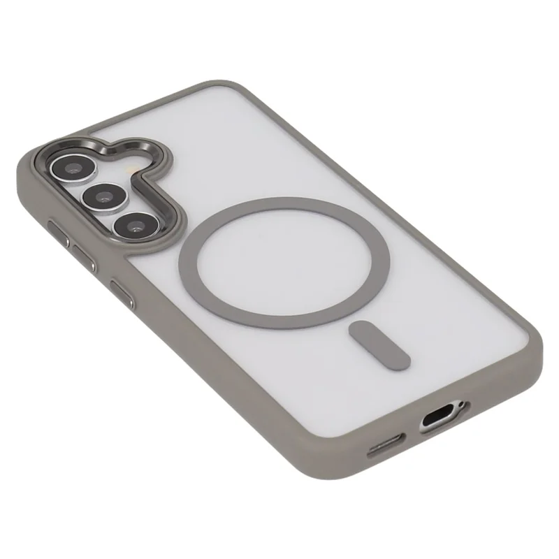 FULEXIN For Samsung Galaxy S25 Magnetic Case Anti Drop TPU + PC Phone Cover - Grey